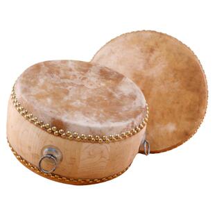 玄鹤成人牛皮鼓战鼓扁鼓锣鼓实木黄牛皮一尺一尺二鼓扁鼓打击乐器