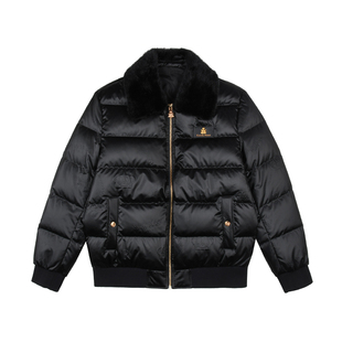 雷迪波尔男装羽绒服2025冬季新款水貂毛领亮面3D压印时尚羽绒外套
