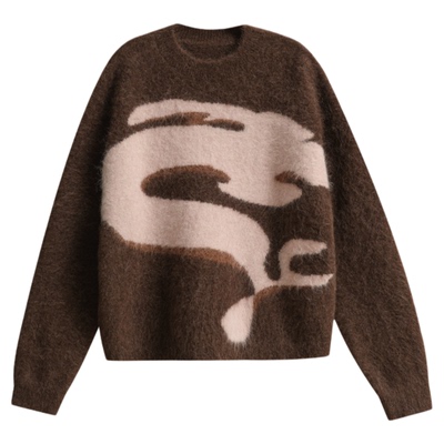 羊驼毛针织开衫毛衣马甲