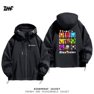 火柴人Alan Becker红火柴周边外套男女秋冬夹克衣服男女宽松上衣