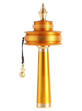 家居摆件彩绘语狮子手摇转金轮