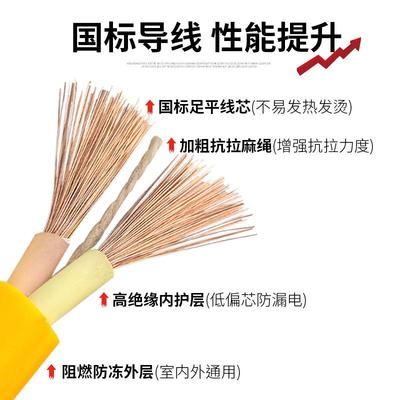 二芯国标电线电缆线防冻电源线1.5 2.5 4平方护套线户外牛筋软线