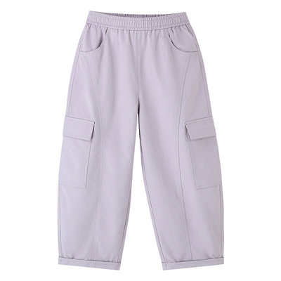 安奈儿童装男童女童裤子秋新款工装风灯笼休闲时尚宽松长裤