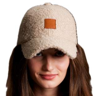 NKT羊羔绒棒球帽女款时尚秋冬季鸭舌帽保暖好看运动风美拉德色系