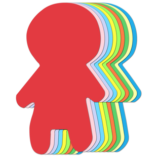 彩色白色姜饼人形卡纸 异形 行动学习引导培训工具行学构知工作坊