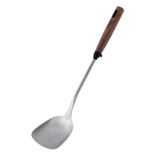 爱仕达食品级304不锈钢锅铲加厚汤勺炒菜勺子家用厨房木手柄铲子