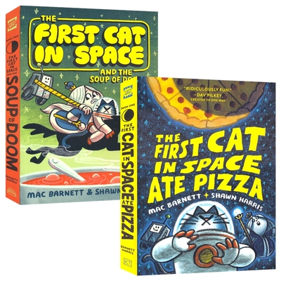 The First Cat In Space Series 太空猫系列2册 科幻搞笑漫画小说 英语课外读物 英文原版进口儿童图书