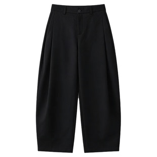 INKNOTS美式复宽松古莱赛尔加绒弯刀卫裤慵懒风直筒阔腿休闲长裤