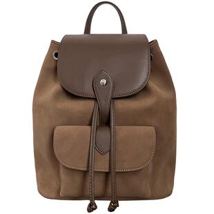 jpjclassic牛皮双肩包撞色女简约百搭旅游休闲背包学生书包软皮