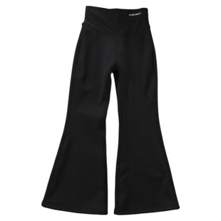 女童加绒喇叭裤秋冬款儿童加厚外穿打底裤中大童一体绒微喇鲨鱼裤