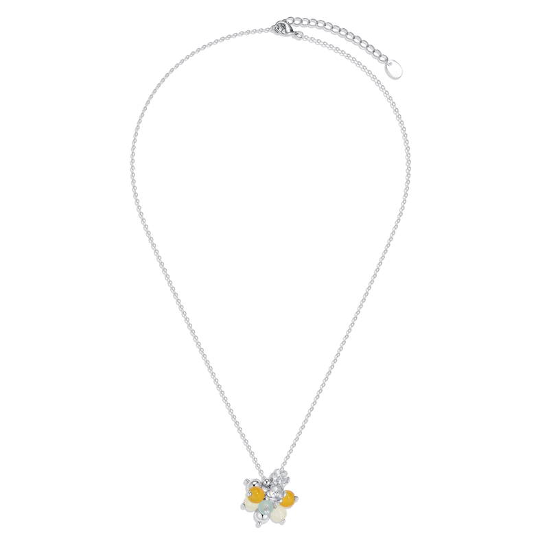 洞天TONETALE时尚Aurora项链女小花礼物高级设计感法式白水晶饰品