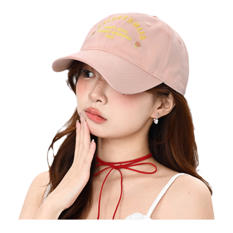 2025新款棒球帽宽帽檐大脸显脸小适合方圆脸粉色鸭舌帽子女春夏季