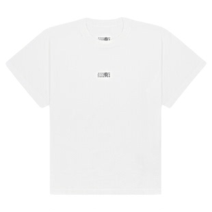 [12期免息]MM6数字Logo标签休闲短袖黑T恤打底衫宽松情侣上衣衣服