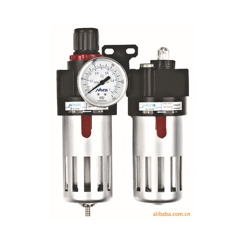 工业AFC2000气动元件单向隔膜气源处理件铝合金螺纹二联件减压阀