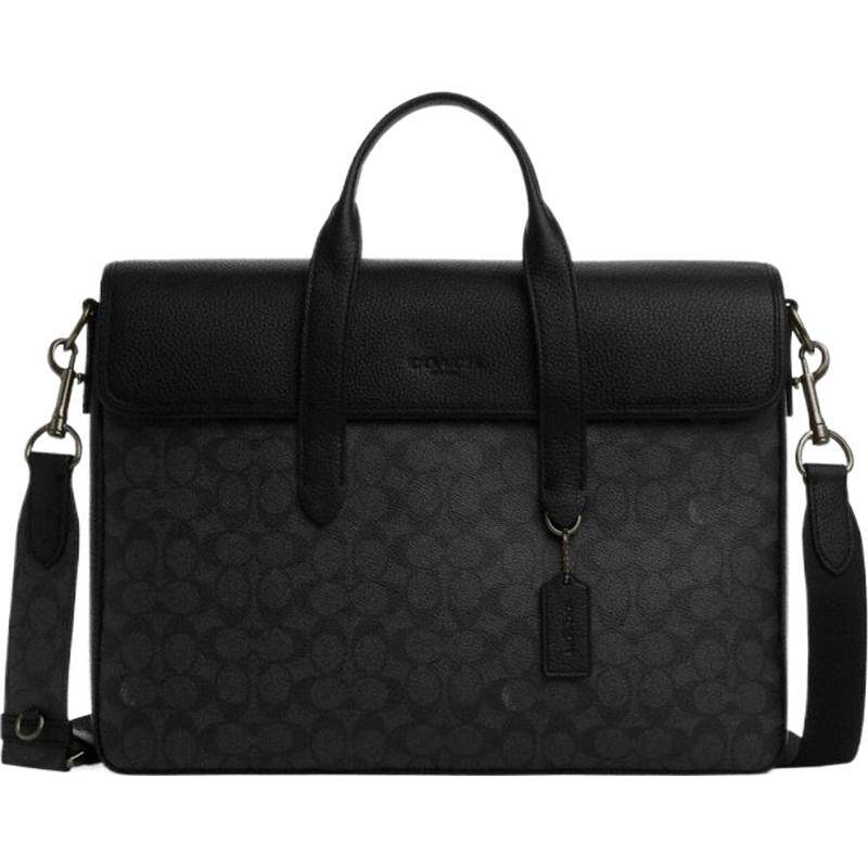 COACH/蔻驰奥莱男士老花SULLIVAN商务公文包大容量通勤