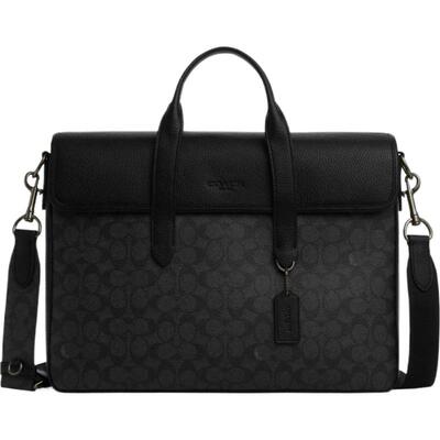 【礼物】COACH/蔻驰奥莱男士老花SULLIVAN商务公文包大容量通勤