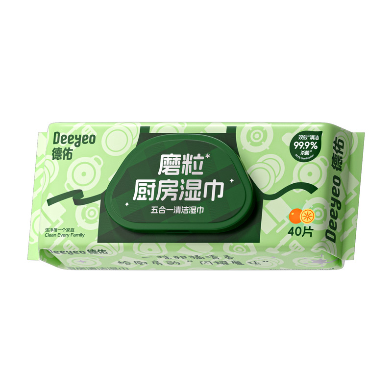 【磨砂面】德佑厨房湿巾去油污杀菌家用油烟机湿纸巾加大加厚抹布实拍图 商品