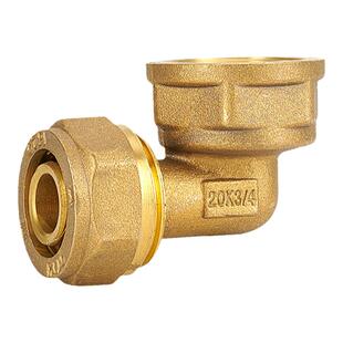 百战铝塑管卡套快接接头内牙弯头太阳能四分六分管1620/2025/1216