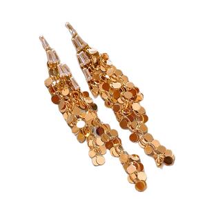 金色亮片锆石流苏耳环女轻奢高级感耳钉2026新款爆款巨好看的耳饰