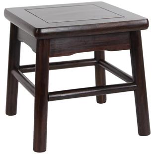 红木家具小板凳成人板凳黑檀木明式小方凳实木矮凳酸枝木洗脚凳子