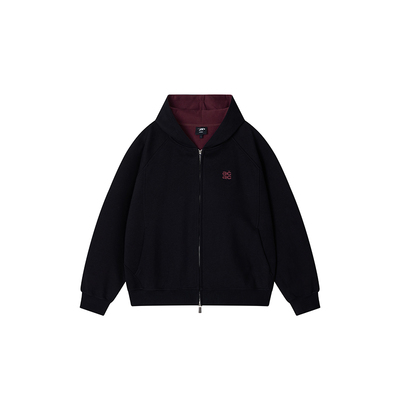 【Achock官方店】空气层拼色简约基础款双拉链外套百搭连帽卫衣男