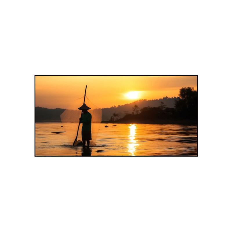 治愈系橙色黄昏夕阳装饰画