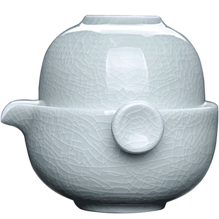 快客杯一壶两杯旅行茶具套装个人专用泡茶二人精致茶壶汝窑高颜值