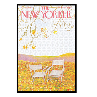 NEW YORKER纽约客拼图秋日椅子1000片蓝卡哑光插画减压益智玩具
