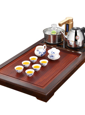 金灶茶盘实木茶台烧水壶一体套装