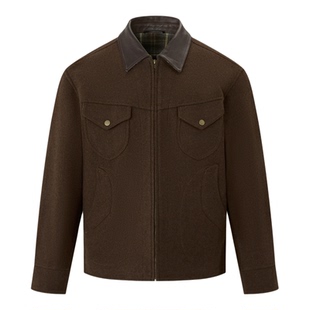 GENTSPACE2025秋冬新品绵羊毛休闲夹克男士外套