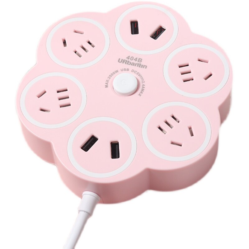家用插座接线板创意樱花带4USB