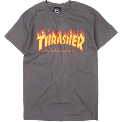 THRASHER美版经典紫色火焰短袖