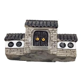 小号复古中式牌楼小瓦房小屋树脂微缩场景建筑模型摆件桌面装饰品