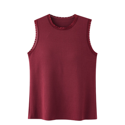 秋冬款加绒加厚保暖女背心带胸垫