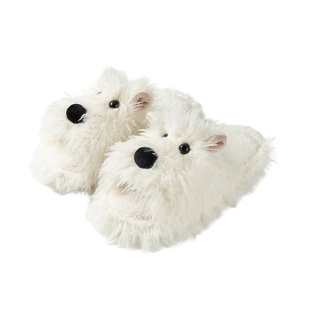 潦草狗地板棉拖鞋女冬季卡通室内居家保暖静音情侣可外穿毛毛拖鞋