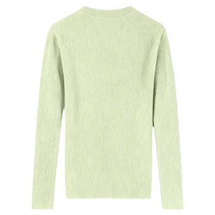 陆续!大衣伴侣韩国26冬100羊毛堆堆领纯色百搭内搭针织打底衫女