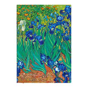 paperblanks新款笔记本子梵高的鸢尾花记事本手绘旅行无酸纸复古创意小清新手帐送礼品文具无线细长简约潮流