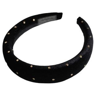 Manggis尘星 金属亮片丝绒绒面交叉发箍辫子编织头箍蝴蝶结发圈