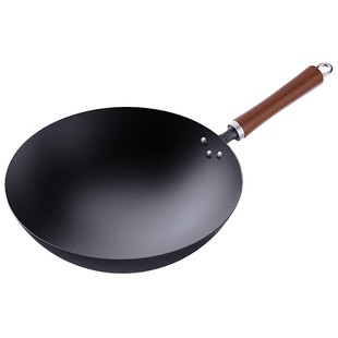 COSOVO卡士沃精铁纯色系铁锅炒锅家用炒菜锅平底锅电磁炉煤气灶