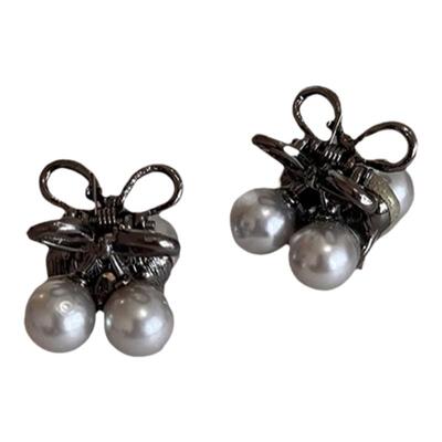 灰色樱桃珍珠小抓夹刘海夹侧边夹