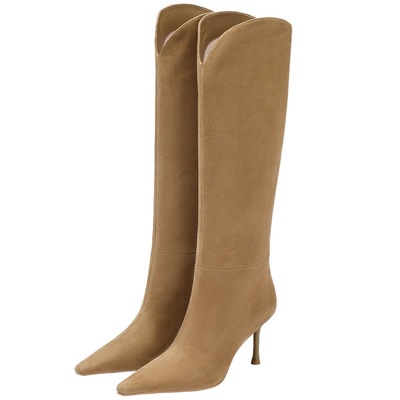 73hours尖头高跟长筒靴堆堆靴