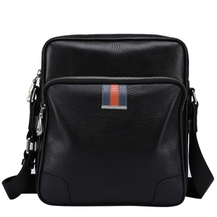 冷兽男士斜挎包男包真皮单肩包男款头层牛皮竖款商务休闲小背包潮