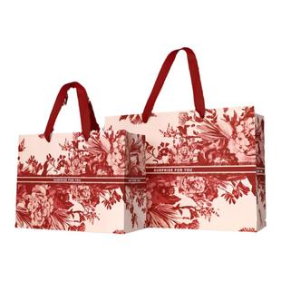 七夕情人节结婚红色礼品袋伴手礼袋新年高级感伴娘手提喜糖礼物袋