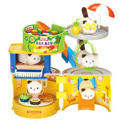 贪吃萌宠猫咪罐头塔过家家玩具