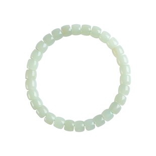 天然和田玉手串女款串珠官方旗舰店晴水配黄金手链白玉石高端手饰