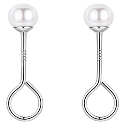 天然珍珠耳钉弯钩耳环