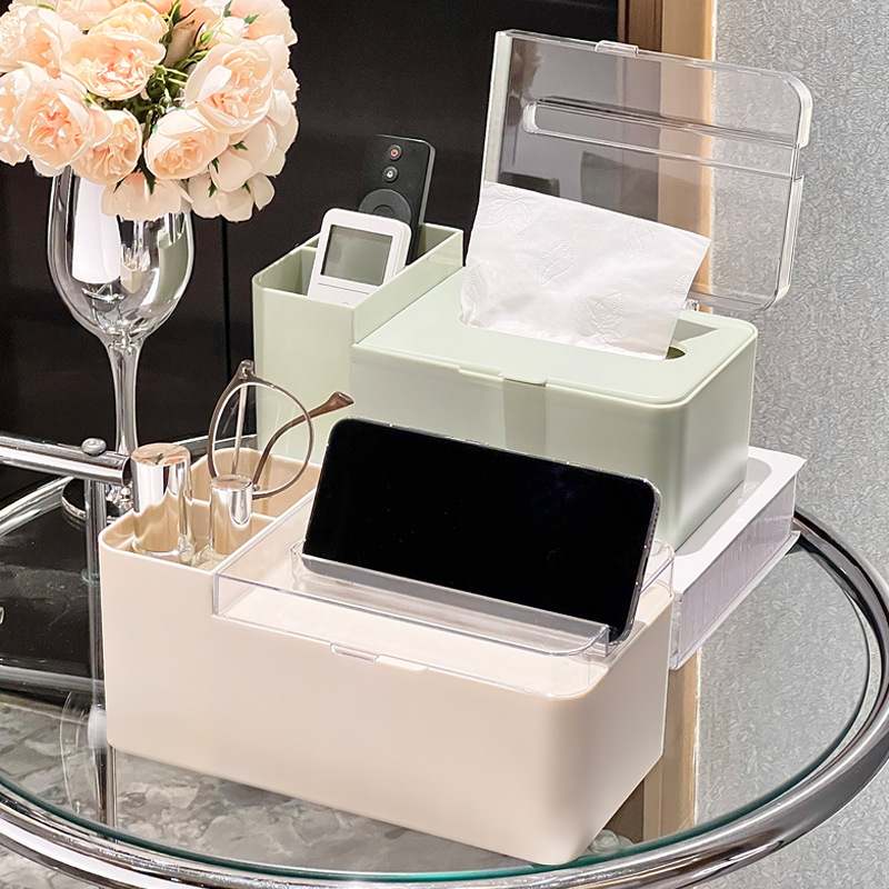 厕所纸巾盒免打孔卷纸盒塑料防水多功能壁挂式收纳盒纸盒抽洗脸巾