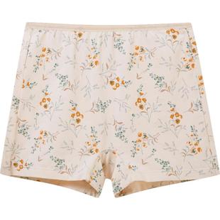 2条三枪纯棉内裤女高腰印花中老年妈妈宽松提臀收腹二合一安全裤