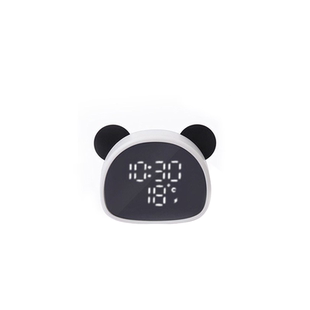 T6可爱熊猫闹钟强力叫醒神器自定义语音提醒儿童录音表学生懒人用