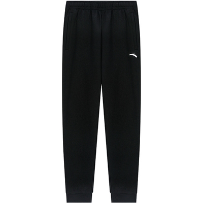 安踏宽松束脚黑色运动裤卫裤